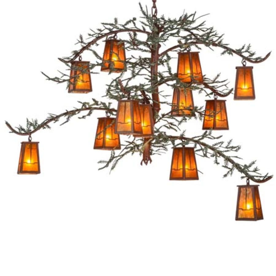 Meyda Tiffany Pine Branch Valley View 12 Light 52" Wide Chandelier