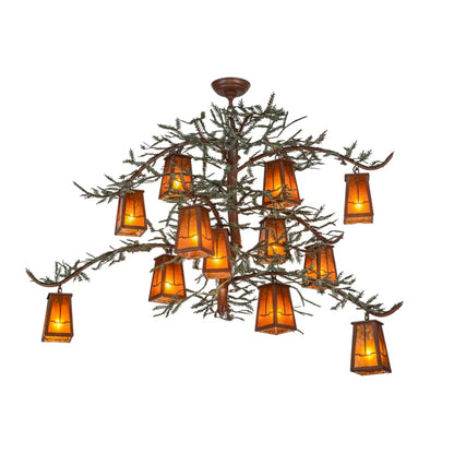 Meyda Tiffany Pine Branch Valley View 12 Light 52" Wide Chandelier