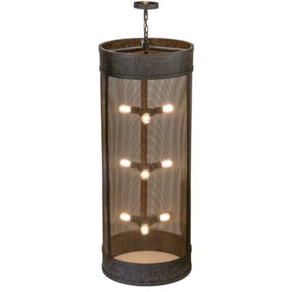 Meyda Tiffany Cilindro 9 Light 24" Wide Cage Pendant