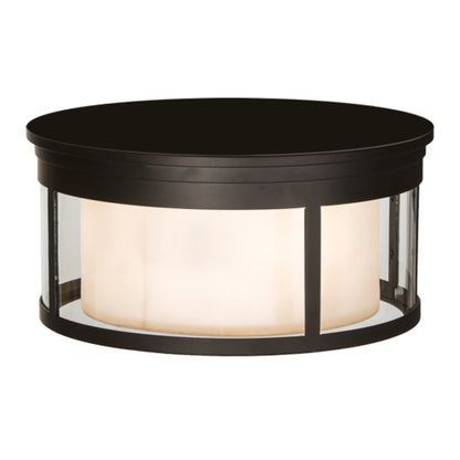Meyda Tiffany Cilindro Campbell 3 Light 19" Wide Flush Mount Drum Ceiling Fixture - Oil Rubbed Bronze Finish