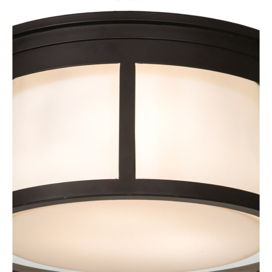Meyda Tiffany Cilindro Campbell 3 Light 19" Wide Flush Mount Drum Ceiling Fixture - Oil Rubbed Bronze Finish