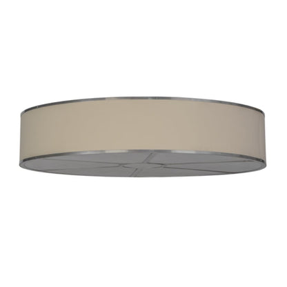 Meyda Tiffany Cilindro 8 Light 48" Wide Flush Mount Drum Ceiling Fixture with Natural Beige Shade - Nickel Finish