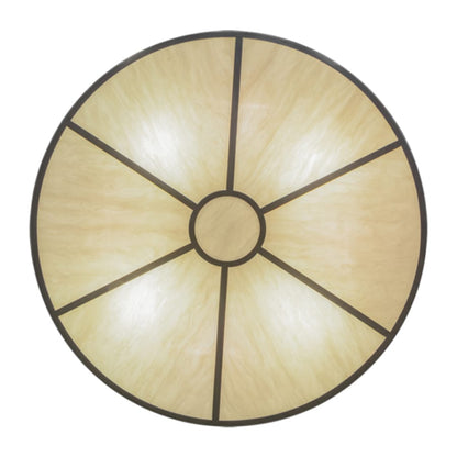 Meyda Tiffany Cilindro 8 Light 48" Wide Flush Mount Drum Ceiling Fixture with Natural Beige Shade - Nickel Finish