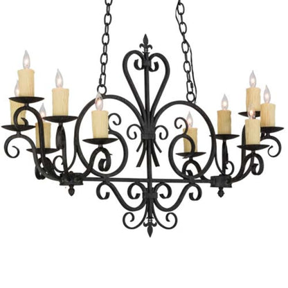 Meyda Tiffany Long Kenneth 10 Light 42" Wide Taper Candle Style Chandelier