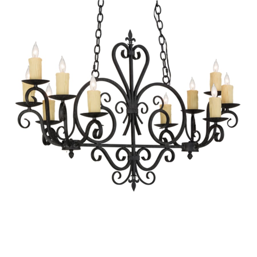 Meyda Tiffany Long Kenneth 10 Light 42" Wide Taper Candle Style Chandelier