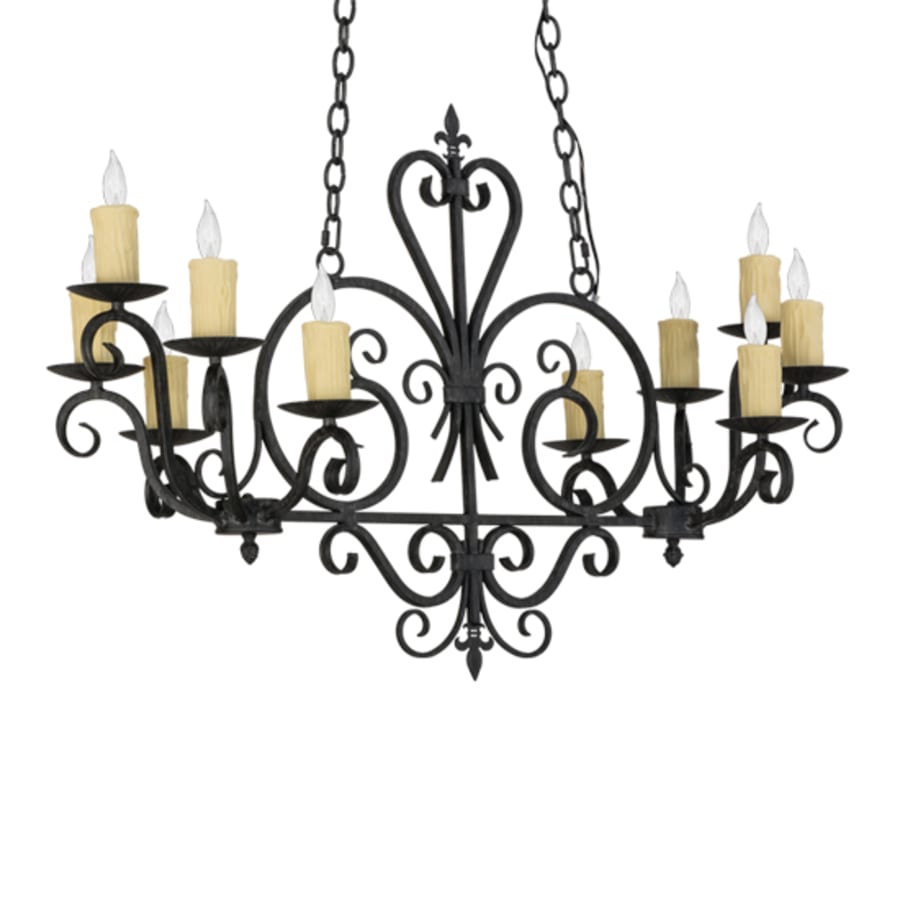 Meyda Tiffany Long Kenneth 10 Light 42" Wide Taper Candle Style Chandelier