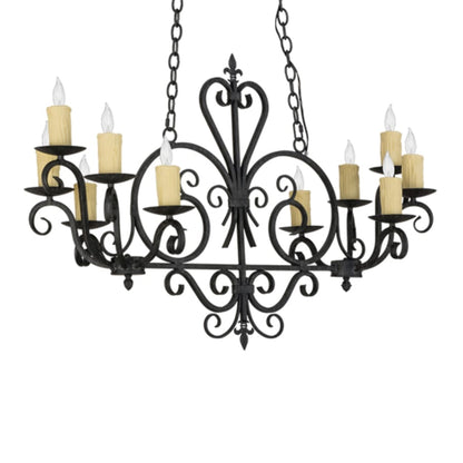 Meyda Tiffany Long Kenneth 10 Light 42" Wide Taper Candle Style Chandelier