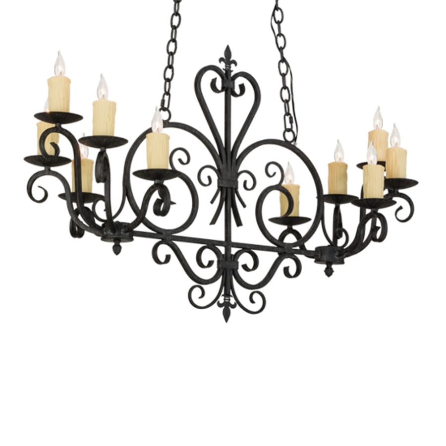 Meyda Tiffany Long Kenneth 10 Light 42" Wide Taper Candle Style Chandelier
