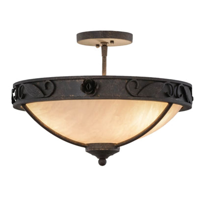Meyda Tiffany Arabesque 3 Light 17" Wide Semi-Flush Bowl Ceiling Fixture