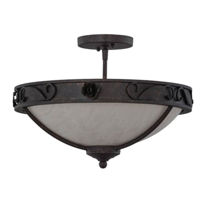 Meyda Tiffany Arabesque 3 Light 17" Wide Semi-Flush Bowl Ceiling Fixture