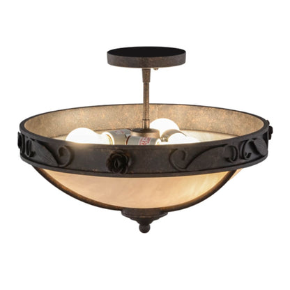 Meyda Tiffany Arabesque 3 Light 17" Wide Semi-Flush Bowl Ceiling Fixture