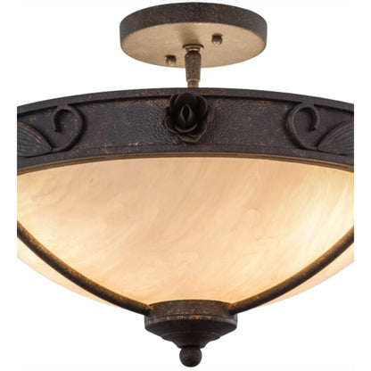 Meyda Tiffany Arabesque 3 Light 17" Wide Semi-Flush Bowl Ceiling Fixture