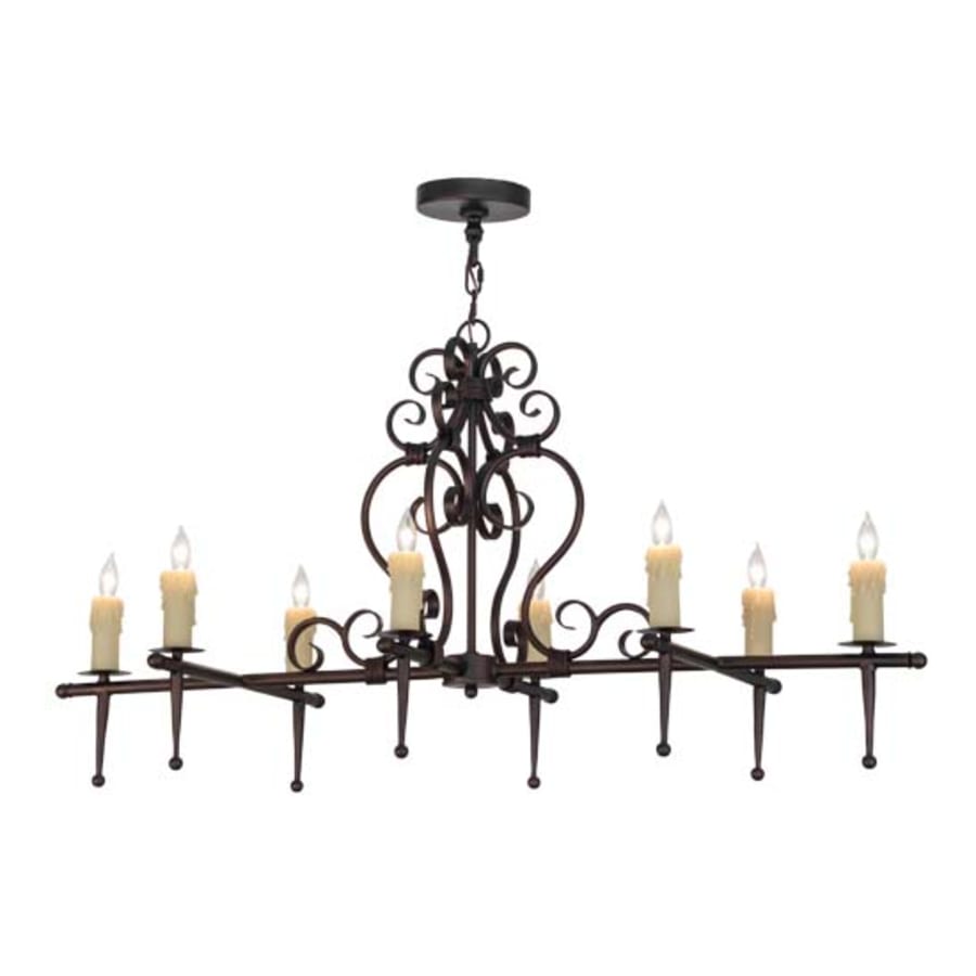 Meyda Tiffany Monica 8 Light 48" Wide Taper Candle Linear Chandelier