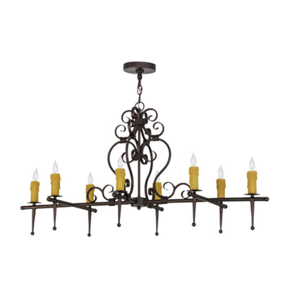 Meyda Tiffany Monica 8 Light 48" Wide Taper Candle Linear Chandelier
