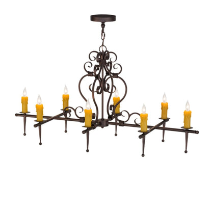 Meyda Tiffany Monica 8 Light 48" Wide Taper Candle Linear Chandelier