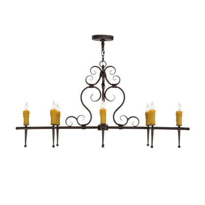 Meyda Tiffany Monica 8 Light 48" Wide Taper Candle Linear Chandelier