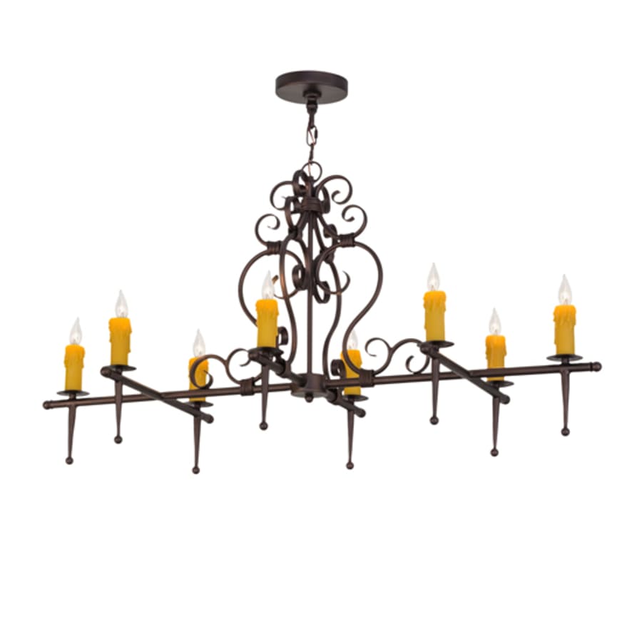 Meyda Tiffany Monica 8 Light 48" Wide Taper Candle Linear Chandelier