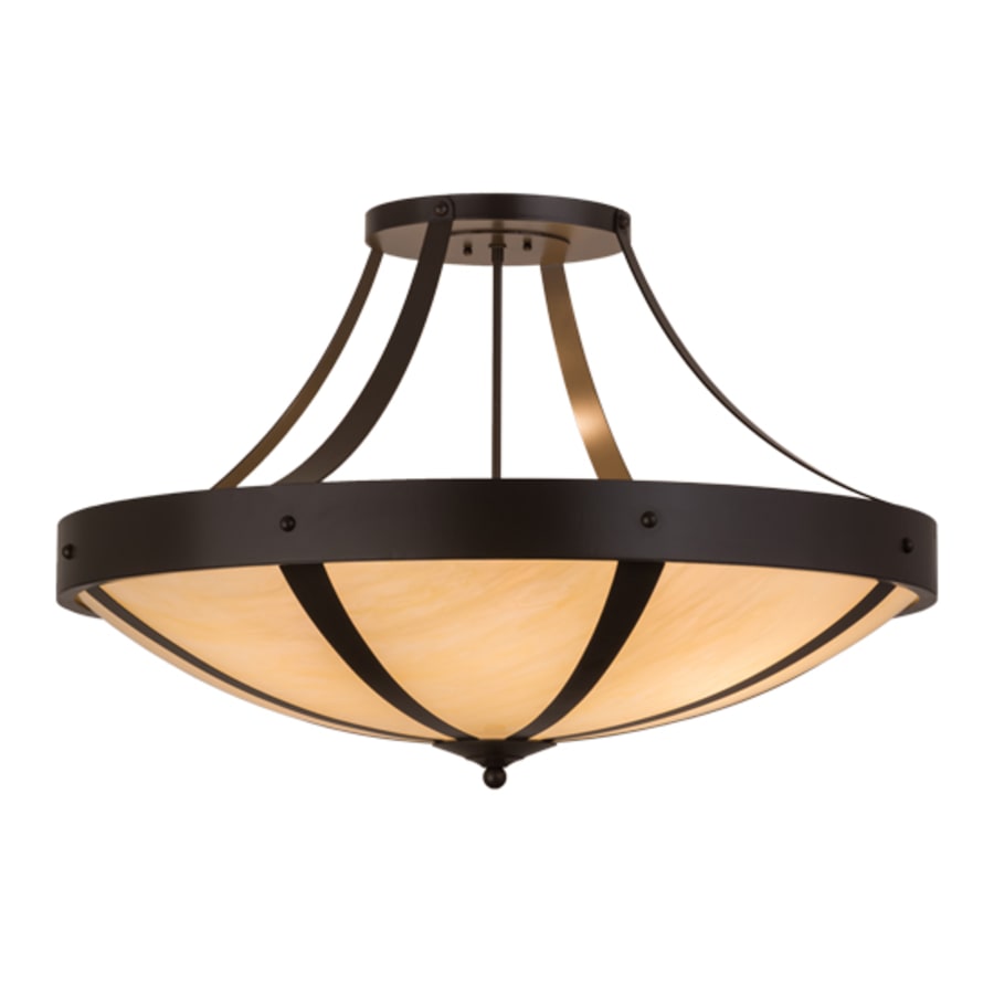 Meyda Tiffany Urban 6 Light 36" Wide Semi-Flush Bowl Ceiling Fixture - Timeless Bronze Finish