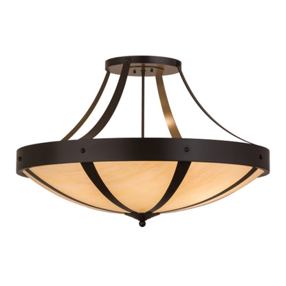 Meyda Tiffany Urban 6 Light 36" Wide Semi-Flush Bowl Ceiling Fixture - Timeless Bronze Finish