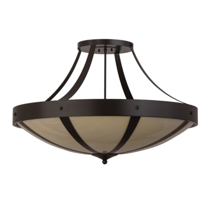 Meyda Tiffany Urban 6 Light 36" Wide Semi-Flush Bowl Ceiling Fixture - Timeless Bronze Finish