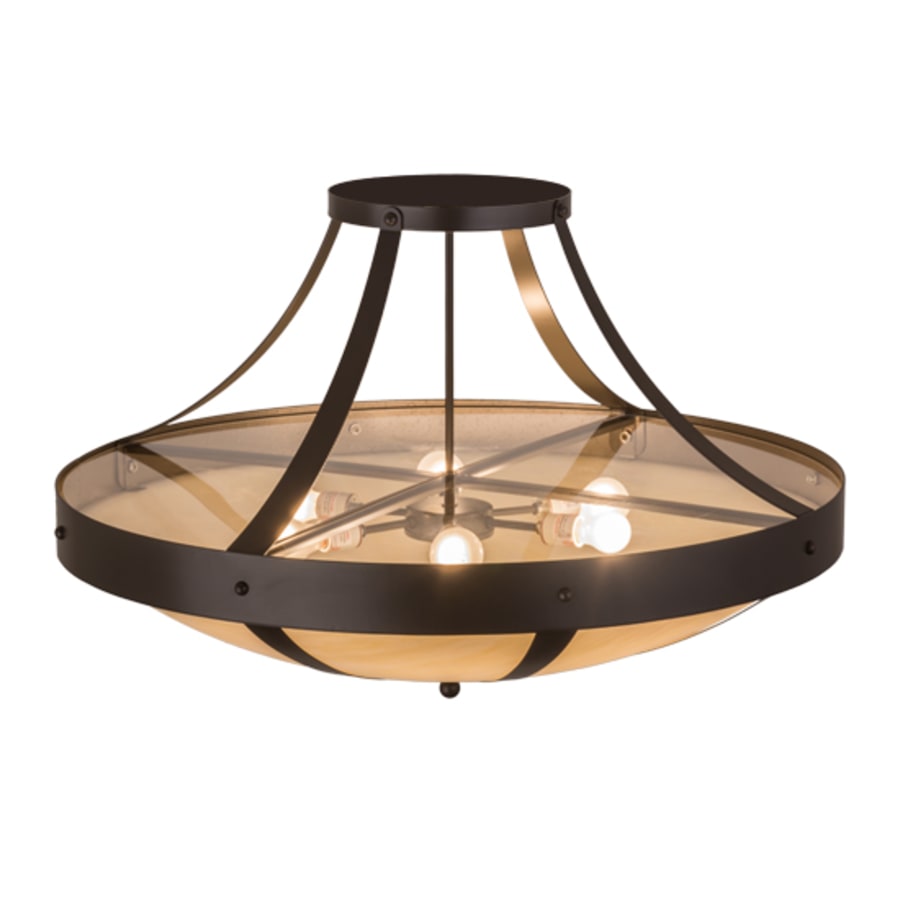 Meyda Tiffany Urban 6 Light 36" Wide Semi-Flush Bowl Ceiling Fixture - Timeless Bronze Finish