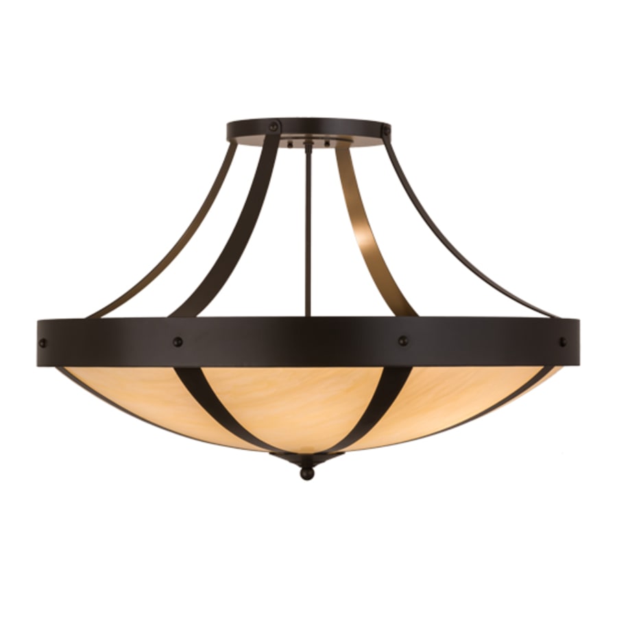 Meyda Tiffany Urban 6 Light 36" Wide Semi-Flush Bowl Ceiling Fixture - Timeless Bronze Finish