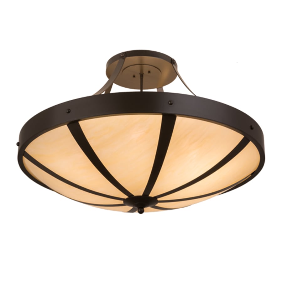 Meyda Tiffany Urban 6 Light 36" Wide Semi-Flush Bowl Ceiling Fixture - Timeless Bronze Finish