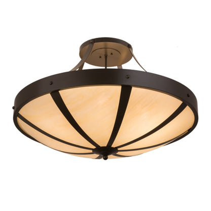 Meyda Tiffany Urban 6 Light 36" Wide Semi-Flush Bowl Ceiling Fixture - Timeless Bronze Finish