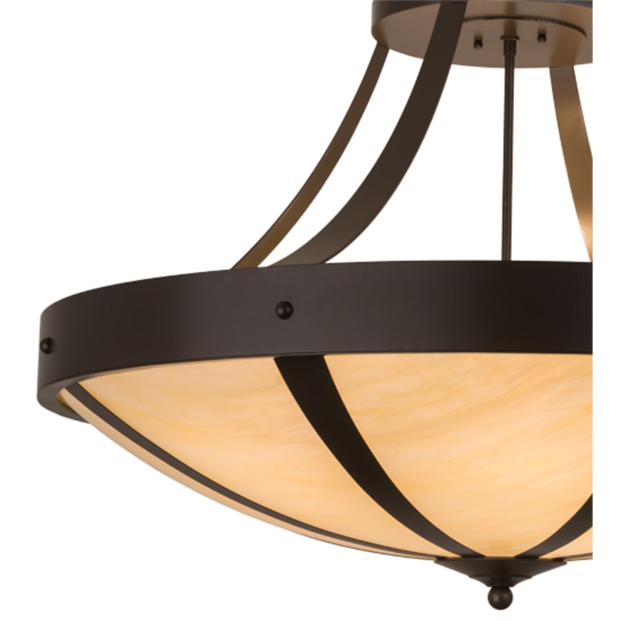 Meyda Tiffany Urban 6 Light 36" Wide Semi-Flush Bowl Ceiling Fixture - Timeless Bronze Finish