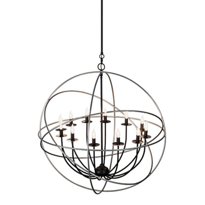 Meyda Tiffany Atom Enerjisi 12 Light 36" Wide Taper Candle Globe Chandelier