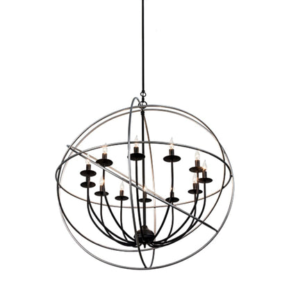 Meyda Tiffany Atom Enerjisi 12 Light 36" Wide Taper Candle Globe Chandelier