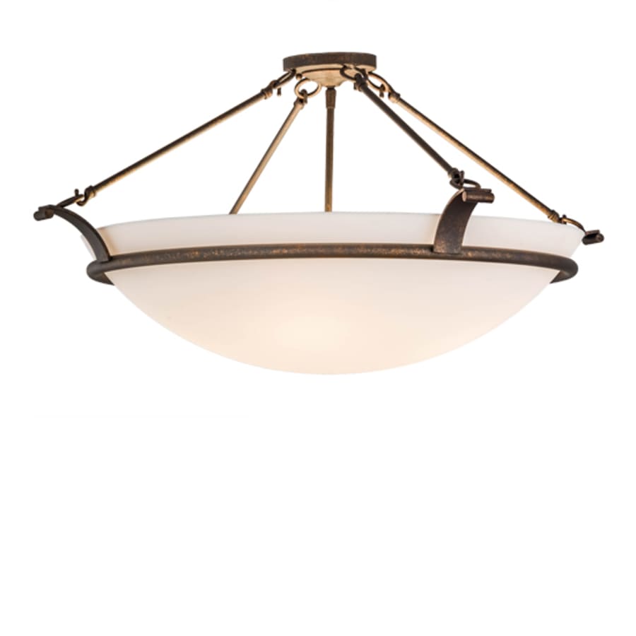 Meyda Tiffany Almeria 4 Light 32" Wide Semi-Flush Bowl Ceiling Fixture with Statuario Idalight Shade - Gilded Tobacco Finish