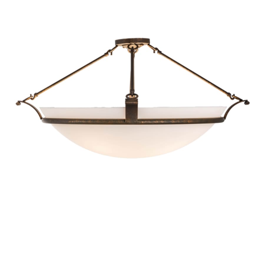 Meyda Tiffany Almeria 4 Light 32" Wide Semi-Flush Bowl Ceiling Fixture with Statuario Idalight Shade - Gilded Tobacco Finish