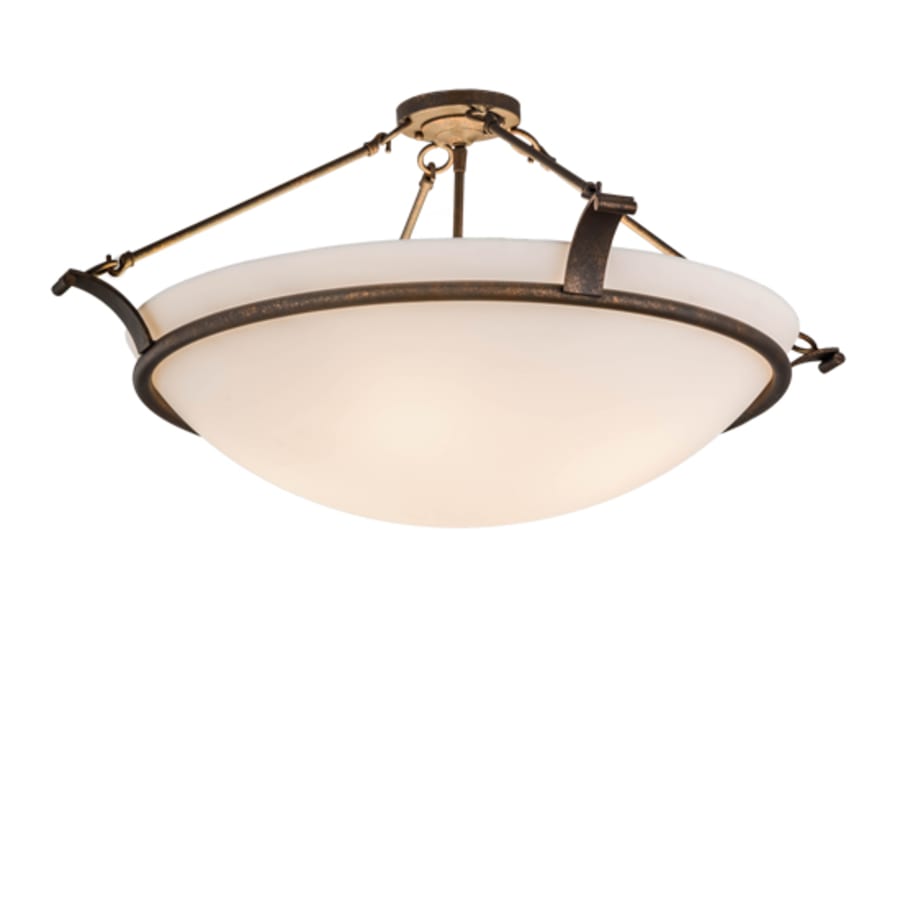 Meyda Tiffany Almeria 4 Light 32" Wide Semi-Flush Bowl Ceiling Fixture with Statuario Idalight Shade - Gilded Tobacco Finish