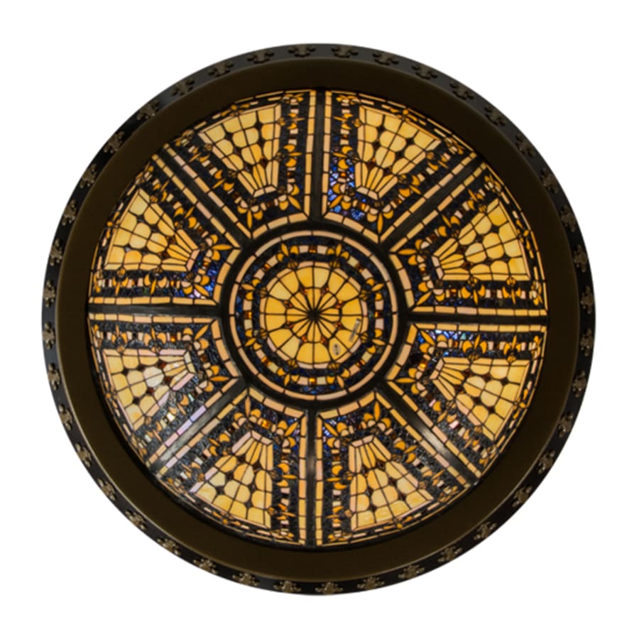 Meyda Tiffany Fleur-de-lis 4 Light 29" Wide Semi-Flush Bowl Ceiling Fixture
