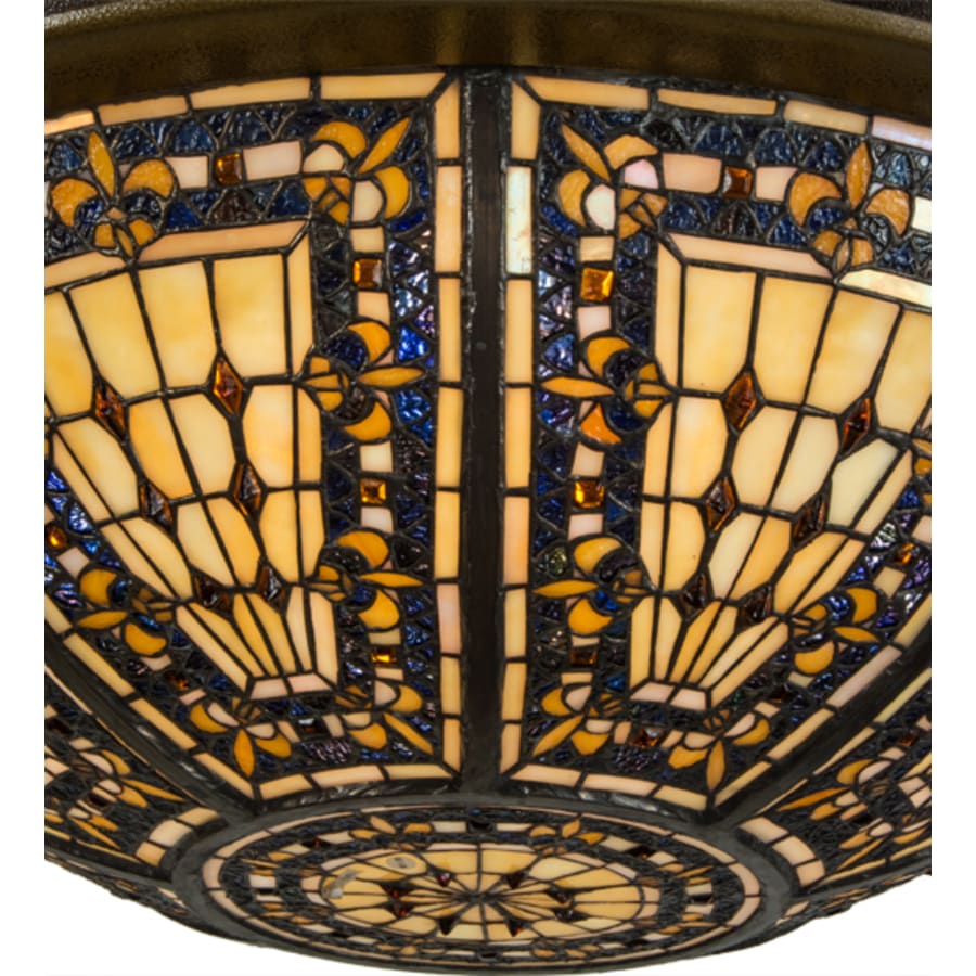 Meyda Tiffany Fleur-de-lis 4 Light 29" Wide Semi-Flush Bowl Ceiling Fixture