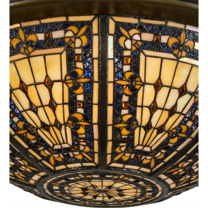 Meyda Tiffany Fleur-de-lis 4 Light 29" Wide Semi-Flush Bowl Ceiling Fixture