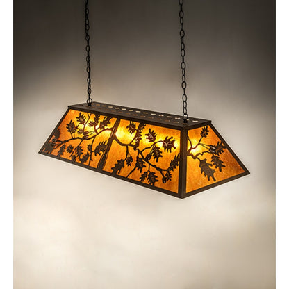 Meyda Tiffany Oak Leaf and Acorn 9 Light 54" Wide Linear Pendant