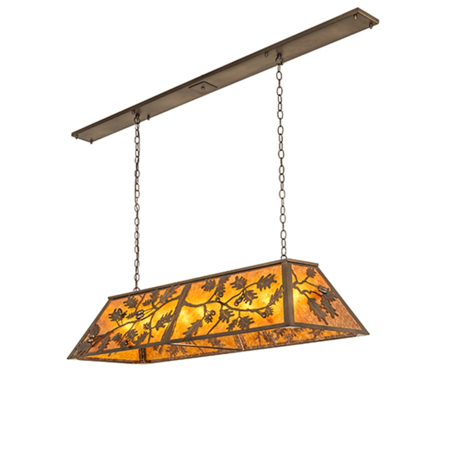 Meyda Tiffany Oak Leaf and Acorn 9 Light 54" Wide Linear Pendant