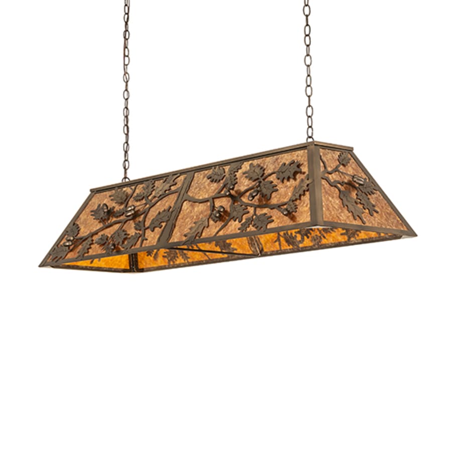 Meyda Tiffany Oak Leaf and Acorn 9 Light 54" Wide Linear Pendant