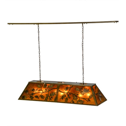Meyda Tiffany Oak Leaf and Acorn 9 Light 54" Wide Linear Pendant