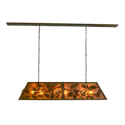 Meyda Tiffany Oak Leaf and Acorn 9 Light 54" Wide Linear Pendant
