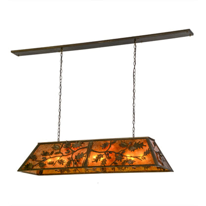 Meyda Tiffany Oak Leaf and Acorn 9 Light 54" Wide Linear Pendant