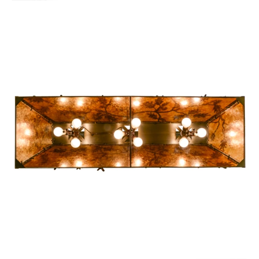 Meyda Tiffany Oak Leaf and Acorn 9 Light 54" Wide Linear Pendant