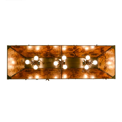 Meyda Tiffany Oak Leaf and Acorn 9 Light 54" Wide Linear Pendant