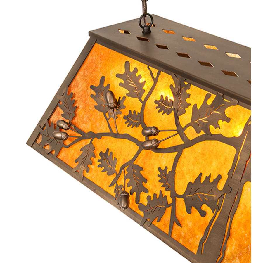 Meyda Tiffany Oak Leaf and Acorn 9 Light 54" Wide Linear Pendant