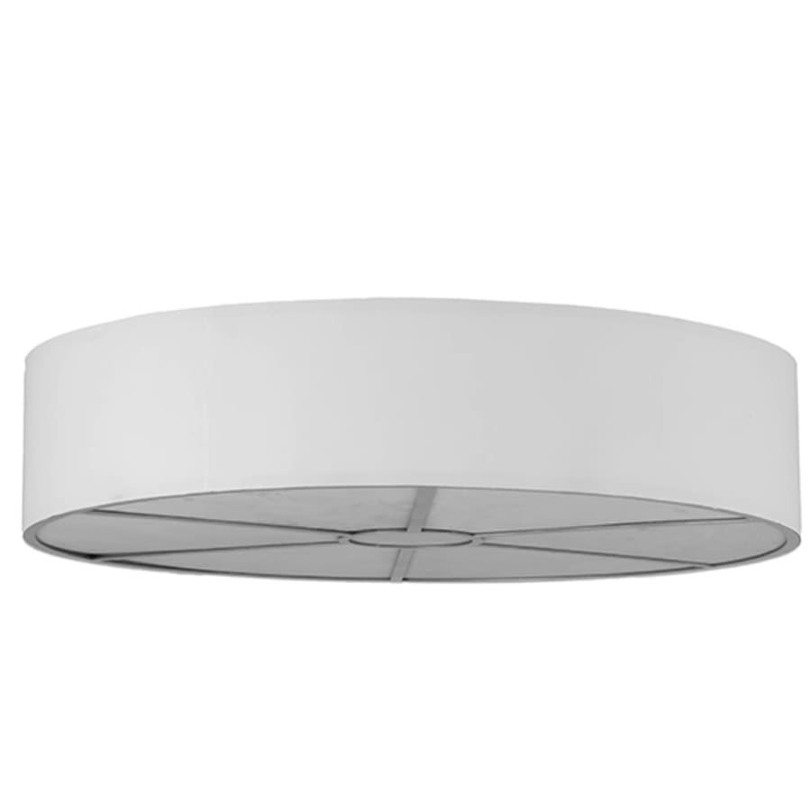Meyda Tiffany Cilindro 8 Light 48" Wide Flush Mount Drum Ceiling Fixture with White Shade - Nickel Finish