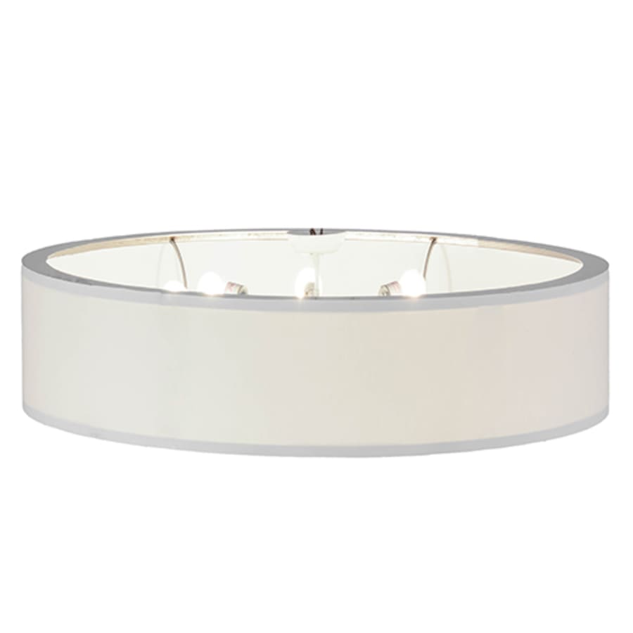 Meyda Tiffany Cilindro 8 Light 48" Wide Flush Mount Drum Ceiling Fixture with White Shade - Nickel Finish