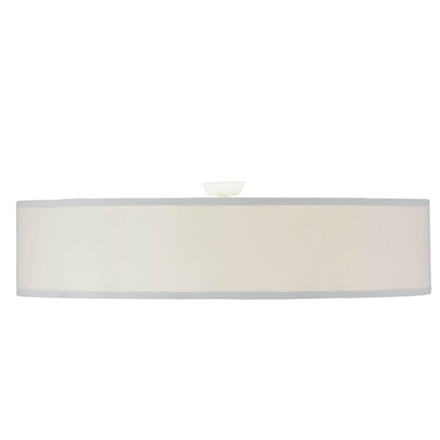 Meyda Tiffany Cilindro 8 Light 48" Wide Flush Mount Drum Ceiling Fixture with White Shade - Nickel Finish