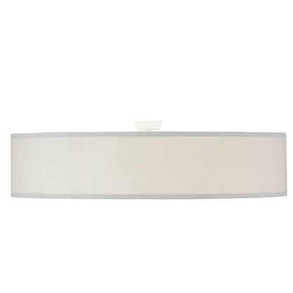 Meyda Tiffany Cilindro 8 Light 48" Wide Flush Mount Drum Ceiling Fixture with White Shade - Nickel Finish